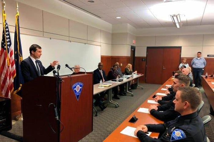 Buttigieg tells police recruits of the burden of racial injustice