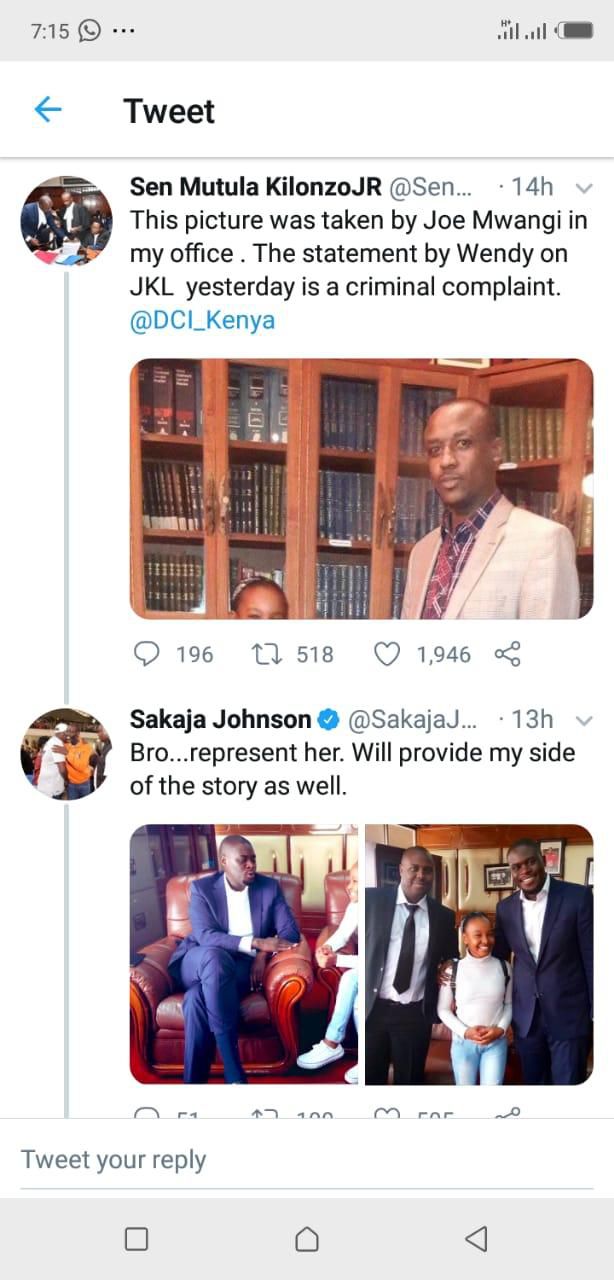 Senator Mutula Kilonzo offers to represent Wendy waeni