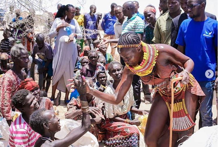 Akothee wins hearts after donating food and water to Turkana residents
