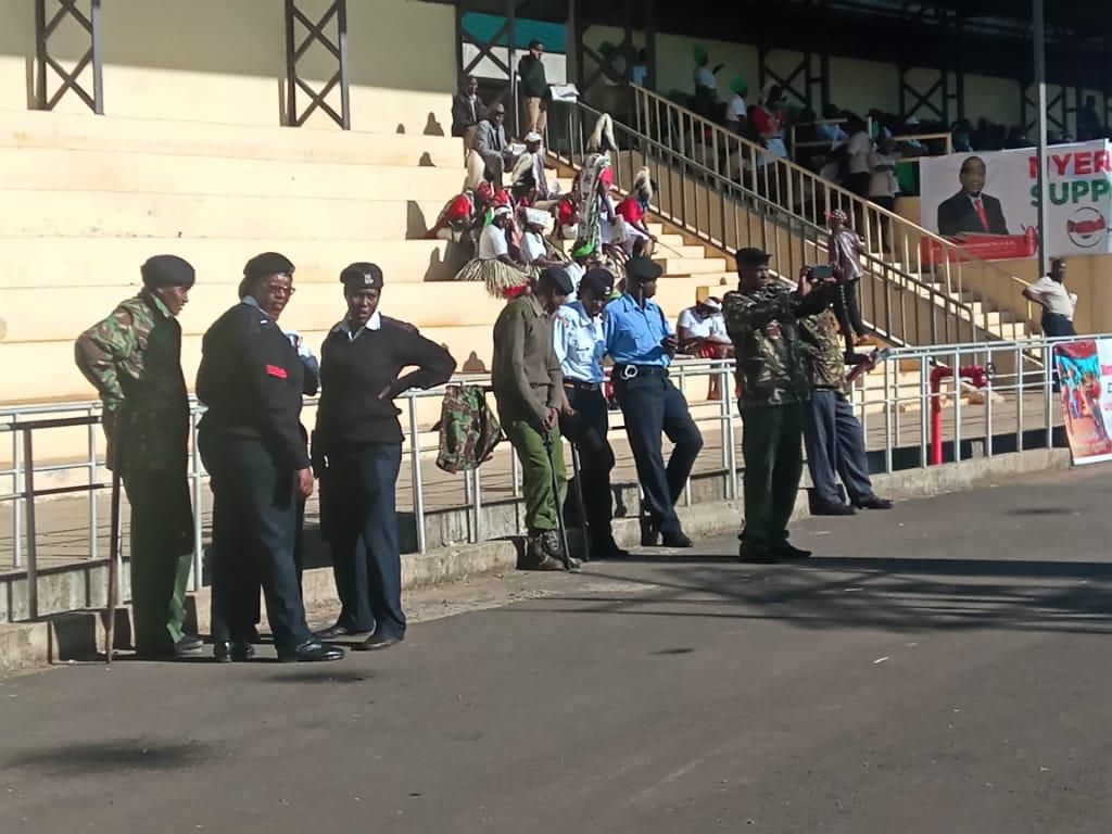 Tight security at Kinoru Stadium