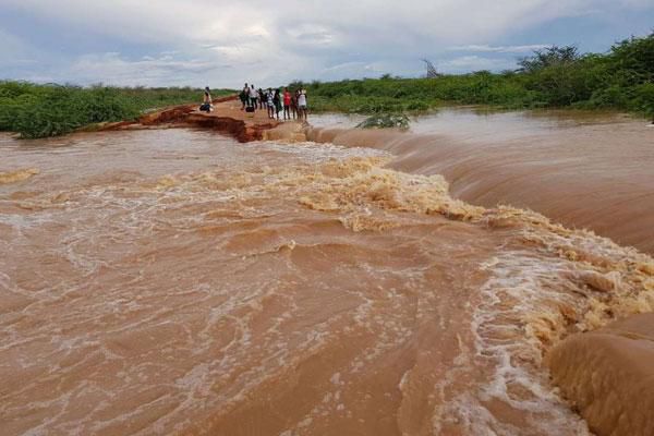 Broken sections a road