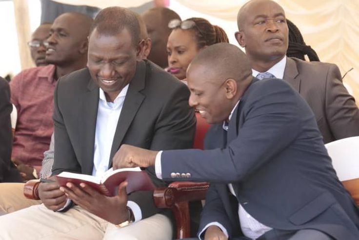 File image of Deputy President William Ruto (left) and Kikuyu MP Kimani Ichungwa during a past church service at PCEA Church in Mwiki
