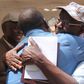 File image of Prof Mbiti hugging former CJ willy Mutunga