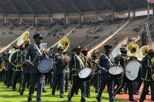 Military band getting ready for Mugabe's funeral