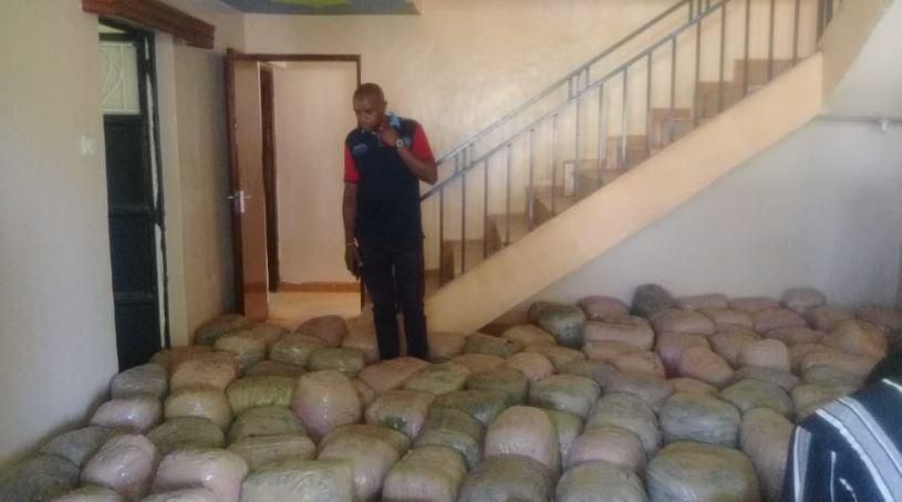 A consignment of bhang seized in Kahawa Sukari