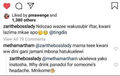 Mnikome – Zari Hassan lashes out at fan after question on her religion