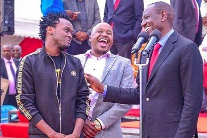File image of DP Ruto with Bahati and Jaguar
