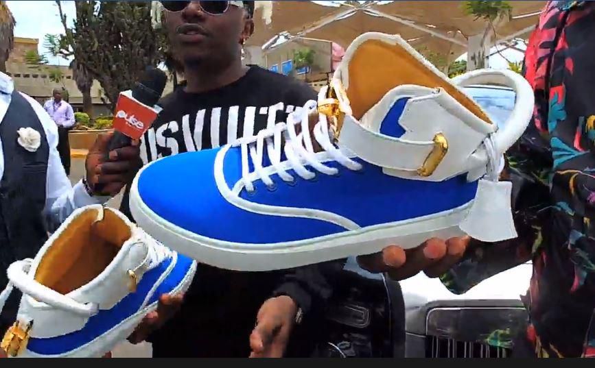 Rayvanny gifted shoes from Buscemi