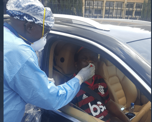 Senator James Orengo's samples being taken for Covid-19 testing