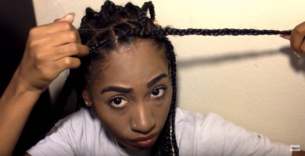 Refreshing old braids with rubber bands (YouTube signed samone)