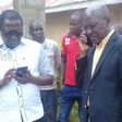 Ikolomani MP Berard Shinali condoles with Former Kakamega Senator Boni Khalwale at his home where he announced the death of his first wife Adelaide on Saturday