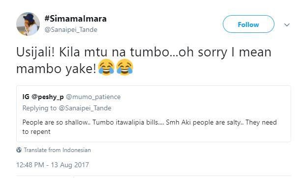 Sanaipei Tande on the spot over ill-fitting clothing