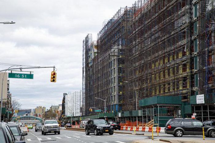 Change descends on a busy Brooklyn thoroughfare