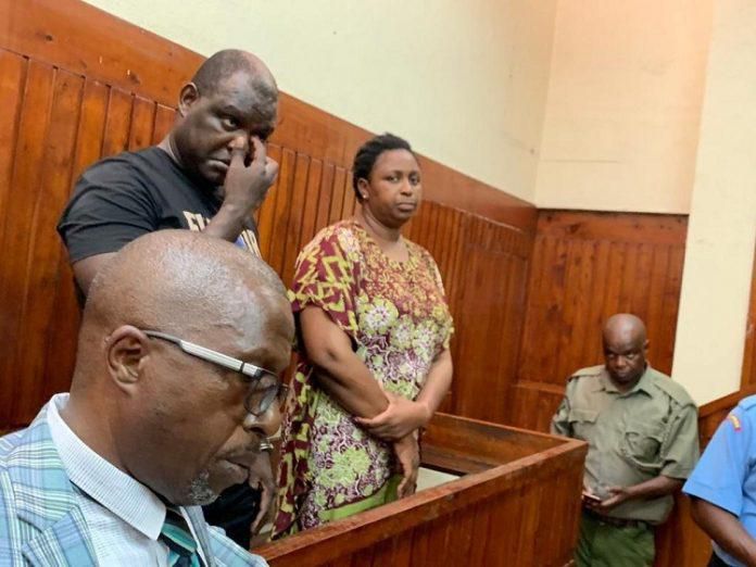 Malindi MP Aisha Jumwa and her bodyguard, Okuto Otieno