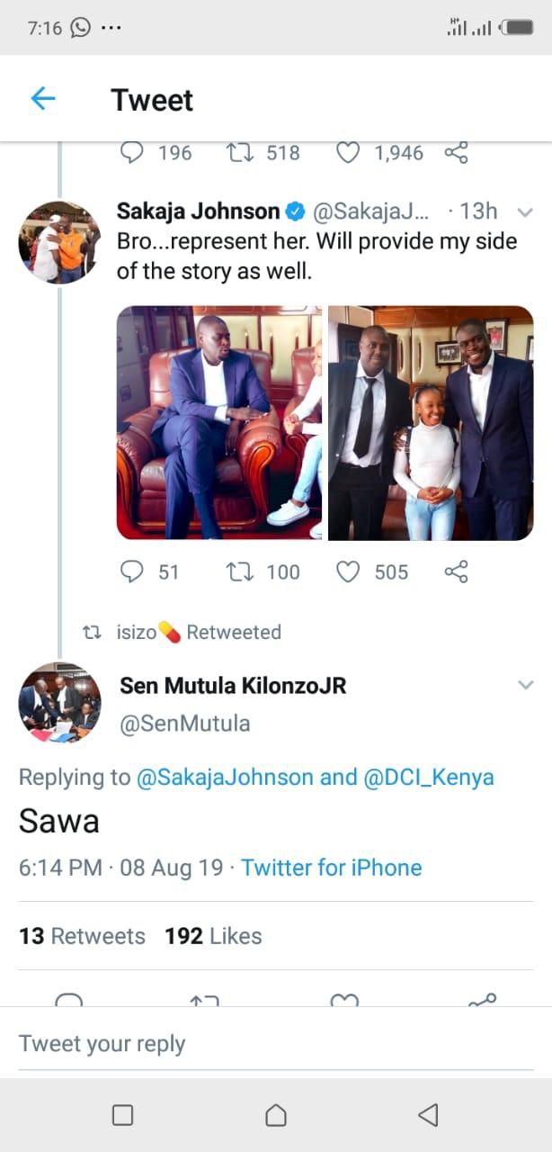 Senator Mutula Kilonzo offers to represent Wendy waeni