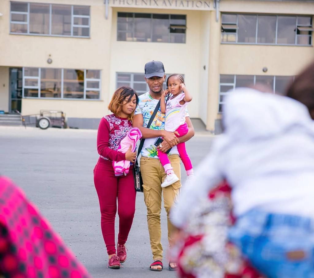 DJ MO with his wife Size 8 and Daughter Wambo