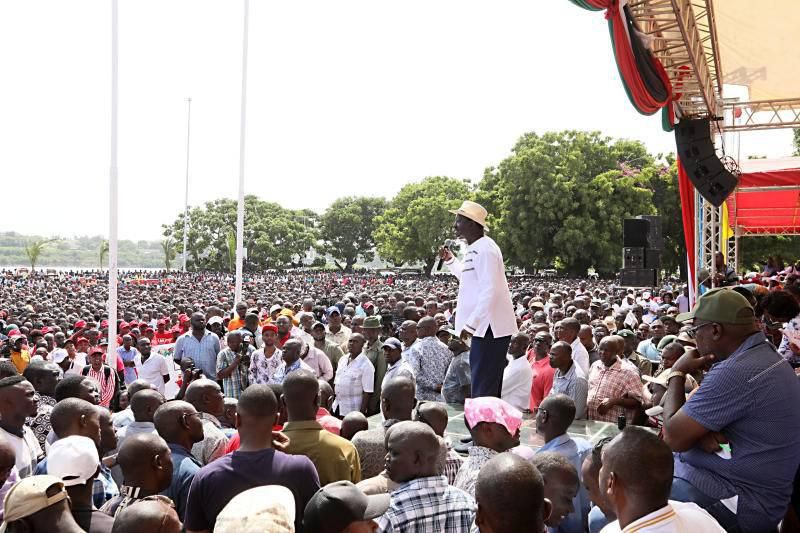 Raila Odinga at a past BBI rally