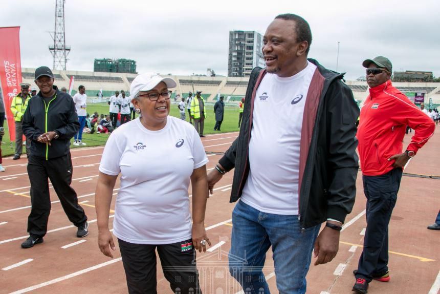 Watch Uhuru cross the finish line after competing at the First Lady’s Beyond Zero Half Marathon [Video]