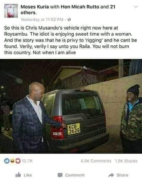 Angry Moses Kuria vows to come clean on alleged link to Chris Msando’s murder