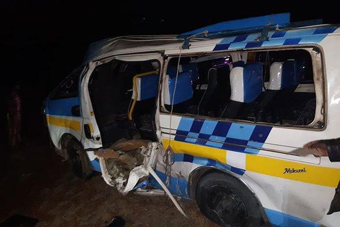 The Matapra sacco matatu that rolled. 5 dead, 13 injured in grisly accident (Nation)