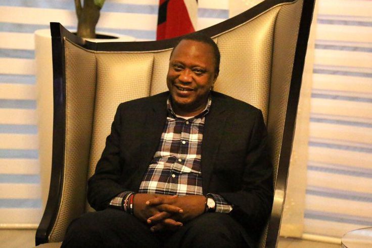 President Uhuru Kenyatta after arriving in Namibia