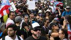 Demonstrators Shut Down Traffic in San Juan