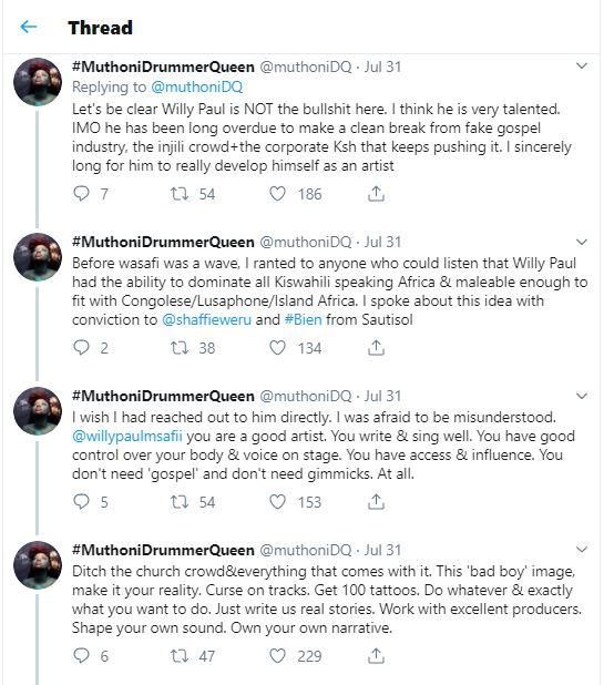 Muthoni drummer queen to Willy Paul