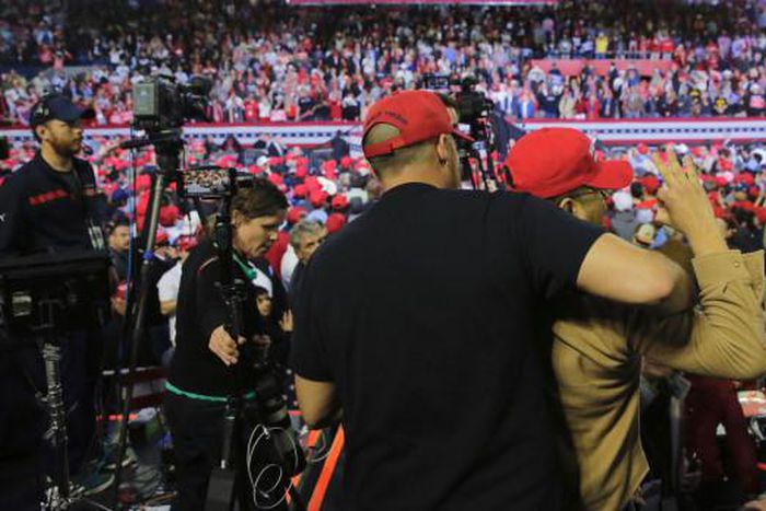 BBC camera operator is attacked at Trump rally
