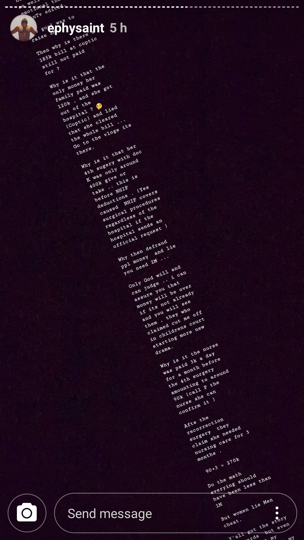 Ephy’s post on Thursday (Instagram)