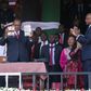 Preident Uhuru Kenyatta with CBK Governor Patrick Njoroge during the launch of new bank notes in Narok