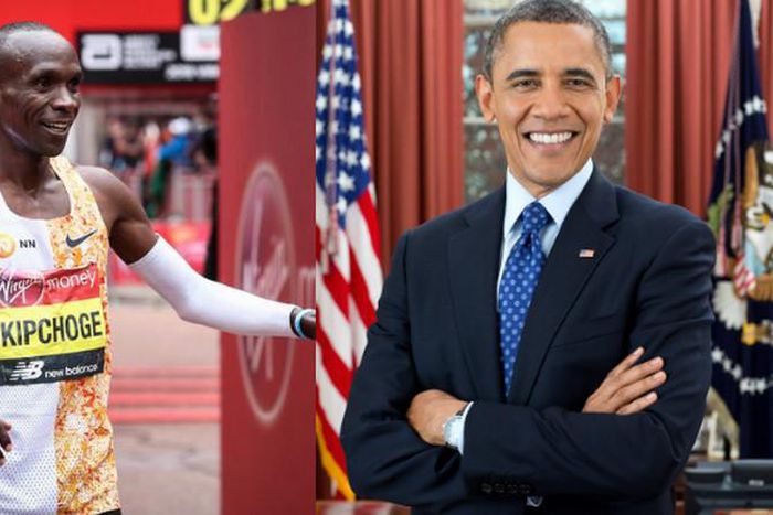 Former USA President Batrrack Obama & World Record Marathon holder Eliud Kipchoge