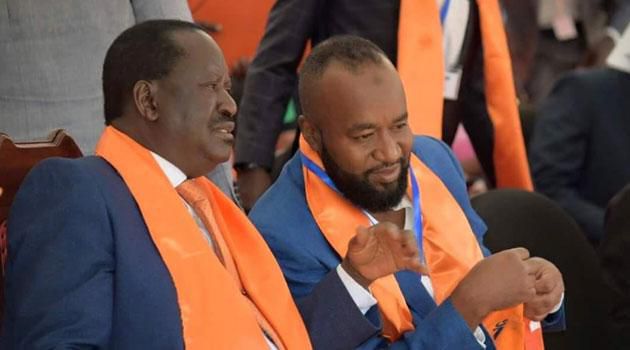 Raila Odinga with Hassan Joho