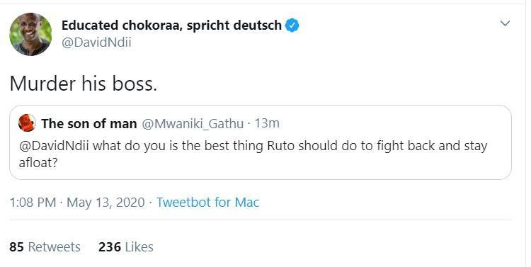 David Ndii throws in murder as William Ruto's best option to beat his boss