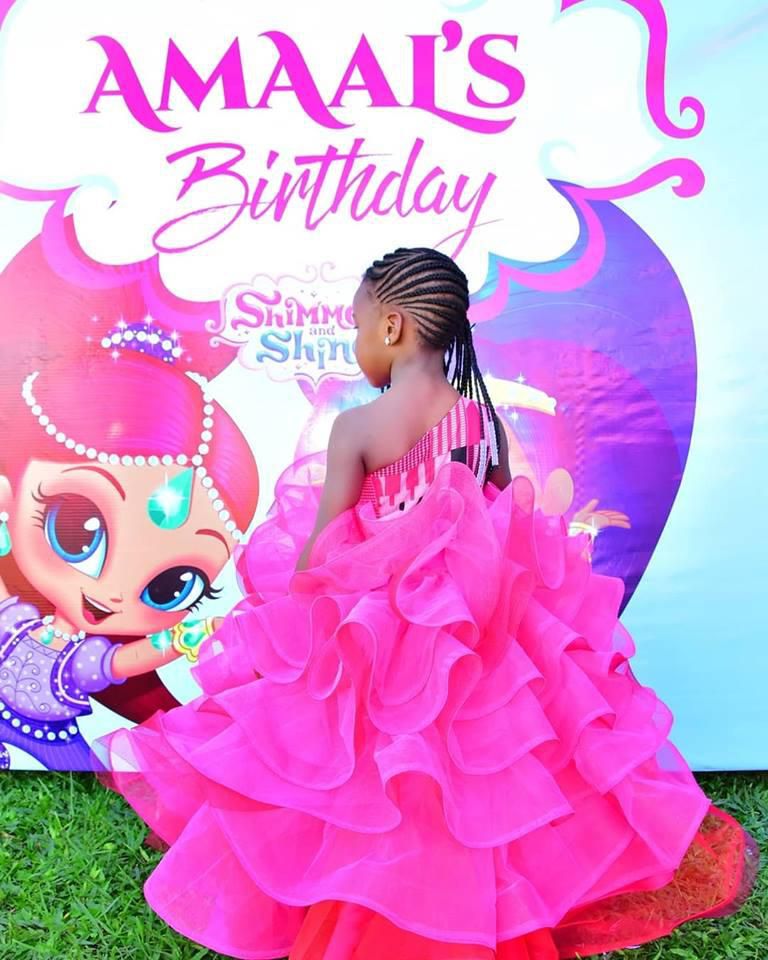 Amaal showing the couture designs of her birthday gown