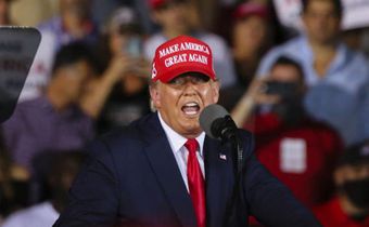 President Donald Trump holds a rally at Miami-Opa Locka Executive Airport on November 2, 2020.