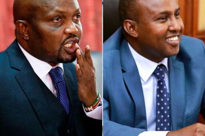 MPs Moses Kuria and Junet Mohamed. Moses Kuria's interesting message to Junet over Aisha Jumwa ouster