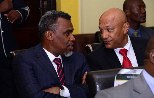 EACC CEO Twalib Mbarak with DPP Noordin Haji during a past meeting