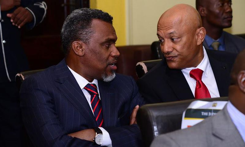 EACC CEO Twalib Mbarak with DPP Noordin Haji during a past meeting