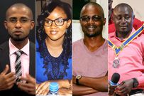 Journalists (from L to R) Harith Salim, Lillian Kiarie, Silas Apollo and Shaban Ulaya who have been fired from NTV