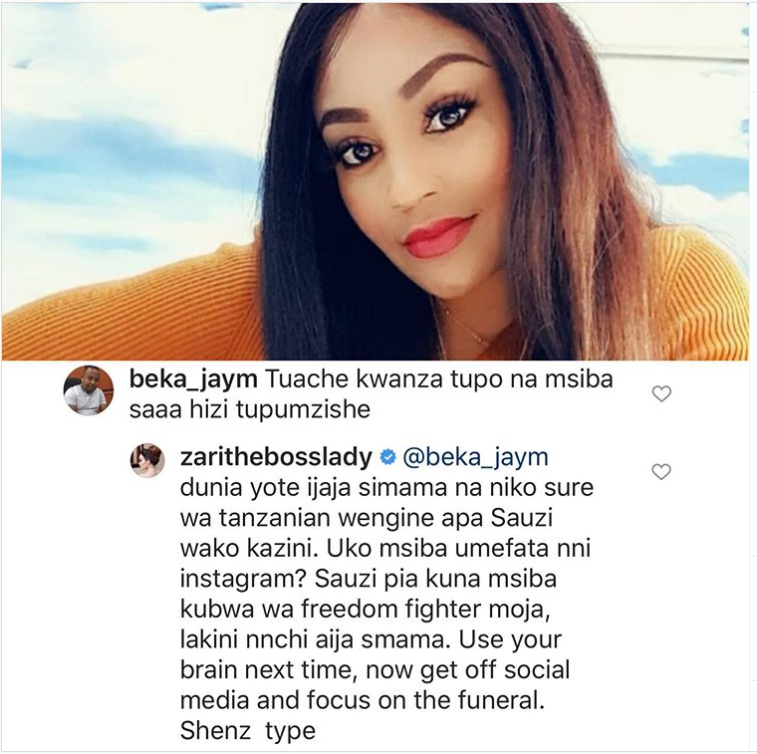 Zari Hassan's response
