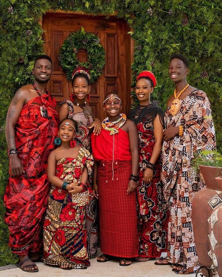 Bobi Wine and Wife with their children