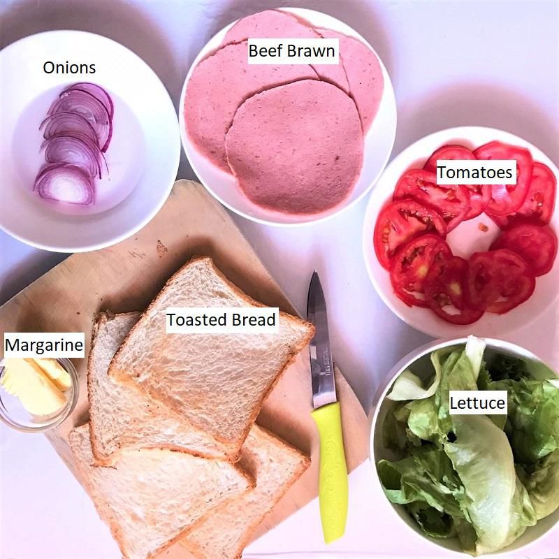 Ingredients for the Pulse 10-minute, no-stress Beef Brawn Sandwich