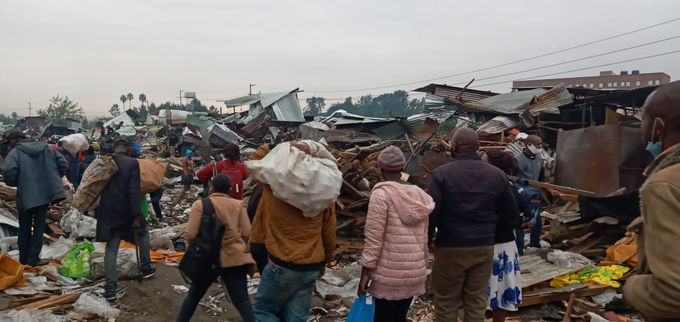 Demolitions at Gikomba market in Nairobi