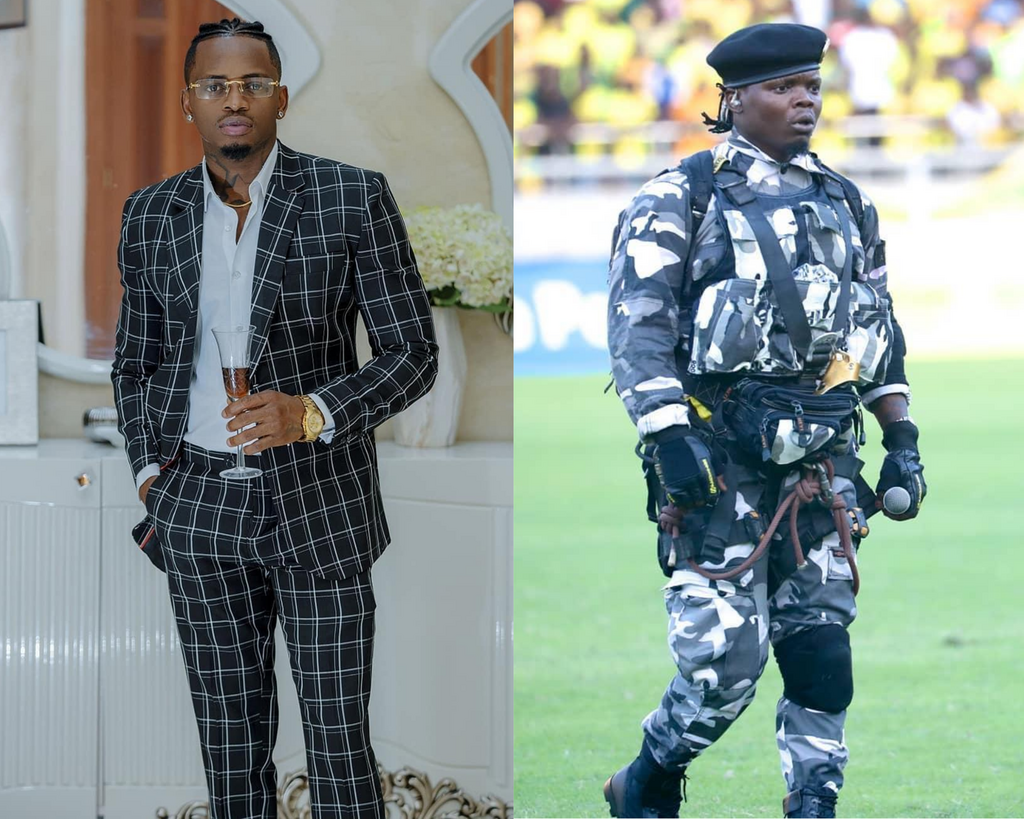 Diamond’s reaction after Harmonize fell from zip line as he made a grand entrance at a show