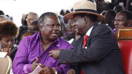 Francis Atwoli with NASA leader Raila Odinga during Labor Day celebrations