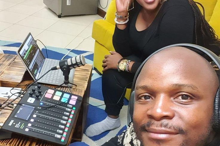Radio Africa's Kiss 100 presenters Jalang'o and Kamene Goro working from home