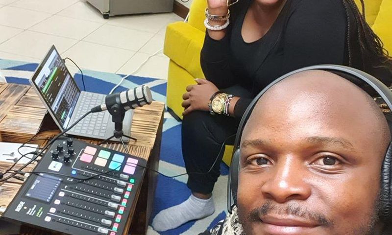 Radio Africa's Kiss 100 presenters Jalang'o and Kamene Goro working from home