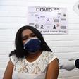 A volunteer receives an injection for a potential COVID-19 vaccine at the Baragwanath Hospital in Soweto, South Africa on June 28, 2020.