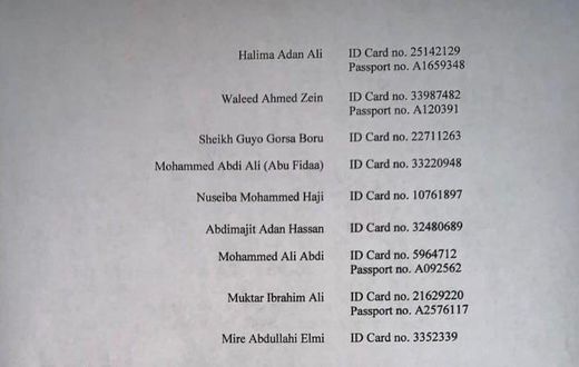 List of 9 suspected terrorism financiers whose bank accounts were frozen by Interior CS Fred Matiang'i