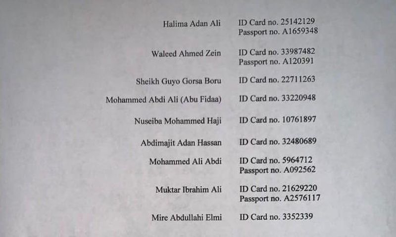 List of 9 suspected terrorism financiers whose bank accounts were frozen by Interior CS Fred Matiang'i